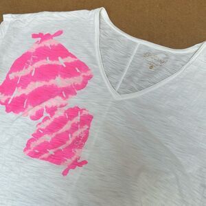 Lilly Pulitzer Colie Cotton Graphic Fish‎ V-Neck T-Shirt size XXS